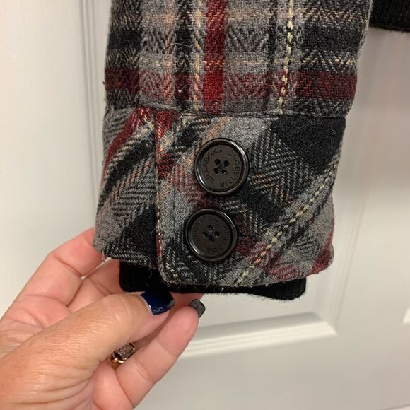 Billabong Vintage Plaid Elbow Patch Jacket sz M - Picture 2 of 6